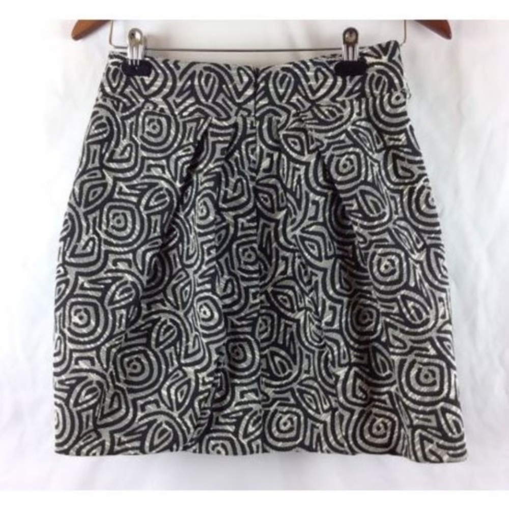 Eva Franco Black and White Printed Mini Skirt